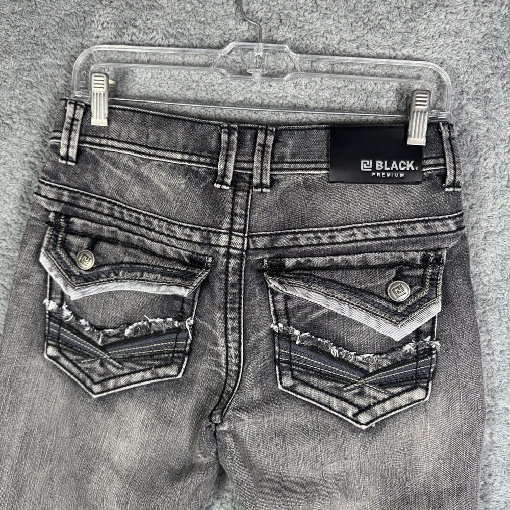 Buckle Black‎ Jeans Mens 28x32 Premium Lowrise Boot Charcoal Whisker Flap Pocket